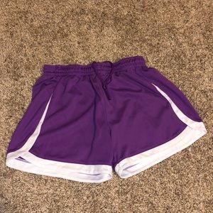 Purple gym shorts